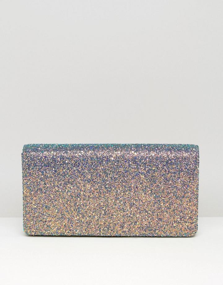 Asos Longline Glitter Clutch Bag - Multi