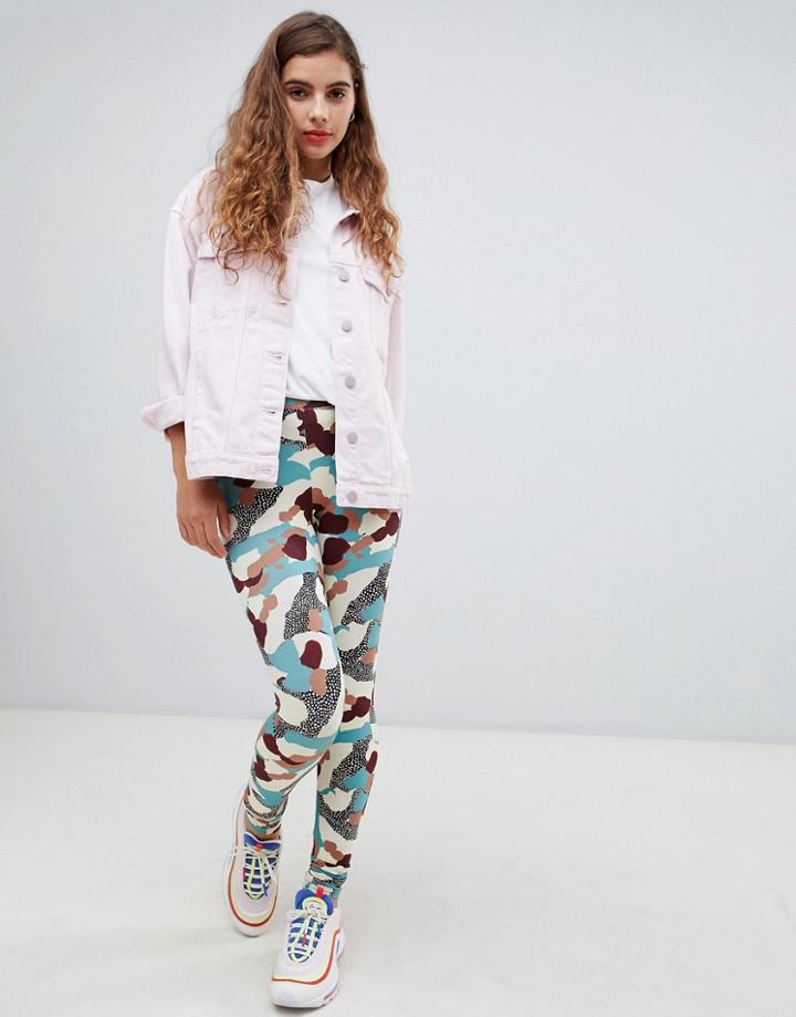 Monki Camo Print Leggings - Multi