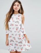 Unique 21 Floral Open Shoulder Shift Dress - Multi