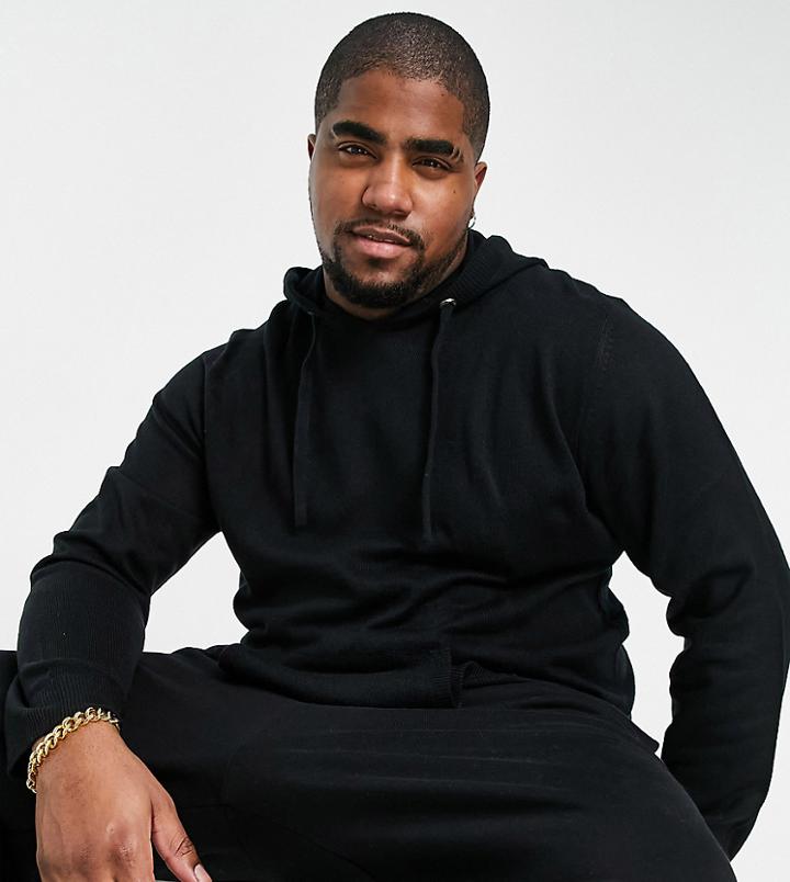 French Connection Plus Soft Touch Hoodie In Navy
