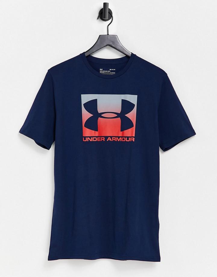 Under Armour Training Boxed Logo T-shirt In Navy