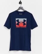 Under Armour Training Boxed Logo T-shirt In Navy