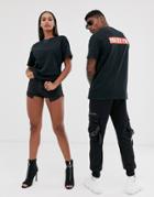 New Love Club Unisex Yes Yes Yes Back Print Graphic T-shirt-black