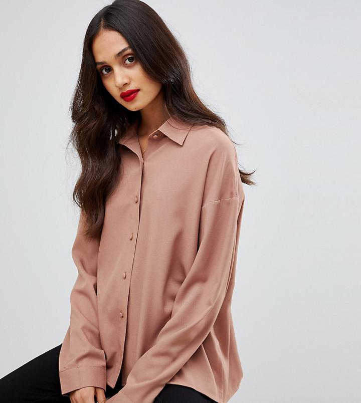 Unique21 Oversized Boyfriend Shirt - Tan