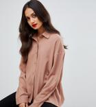 Unique21 Oversized Boyfriend Shirt - Tan