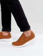 Asos Sneakers In Tan With Woven Detail - Tan
