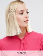 Kitsch Diamond Shape Hair Clips - Gold