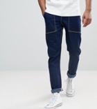 Asos Tall Tapered Jeans In Recycled Cotton - Blue