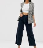 Vero Moda Tall Wide Leg Cropped Cord Pants In Navy