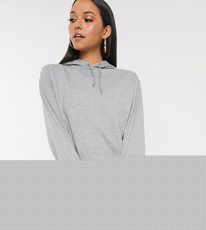 Asos Design Tall High Neck Short Sleeve T-shirt In Gray Marl