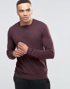 Asos Cotton Square Neck Sweater In Plum - Red
