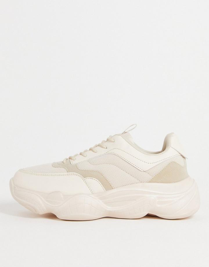 Truffle Collection Chunky Bubble Sole Sneakers In Stone-neutral