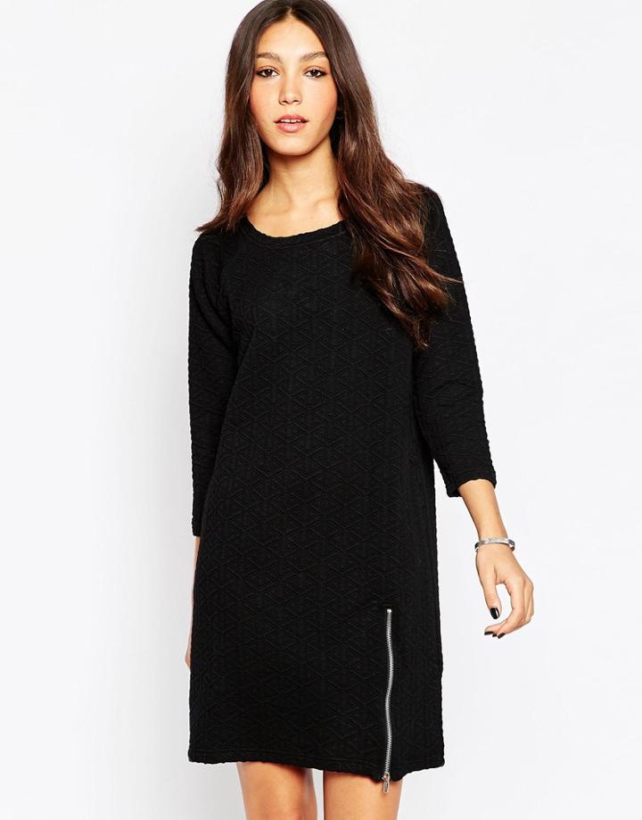 Minimum 3/4 Sleeve Sweat Dress - 999 Black