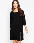Minimum 3/4 Sleeve Sweat Dress - 999 Black