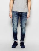 Jack & Jones Mid Wash Jeans In Slim Fit With Stretch - Mid Blue