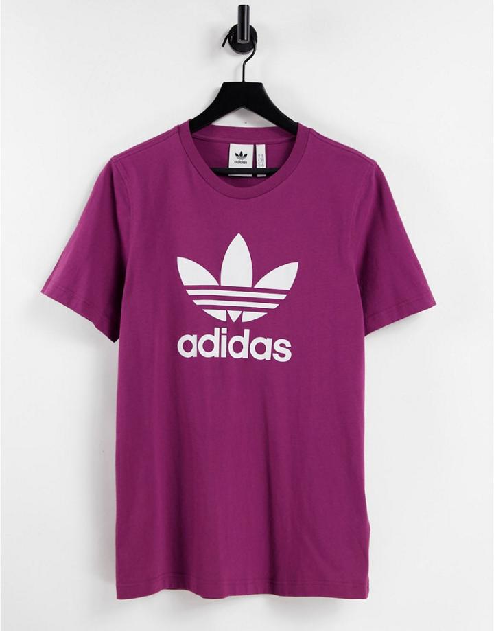 Adidas Originals Adicolor Large Logo T-shirt In Plum-purple