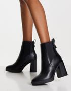 River Island Chelsea Heeled Boot In Black