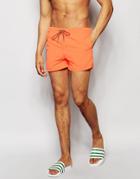 Pull & Bear Swim Shorts In Fluorescent Orange - Orange