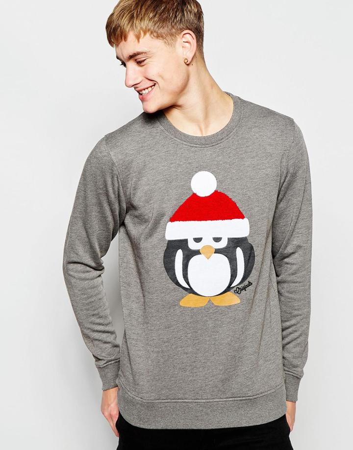 Jack & Jones Holidays Penguin Sweatshirt - Gray