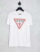 Guess T-shirt With Triangle Front Logo In White