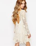 Jen's Pirate Booty Mandolin Backless Mini Dress In Lace - Cream