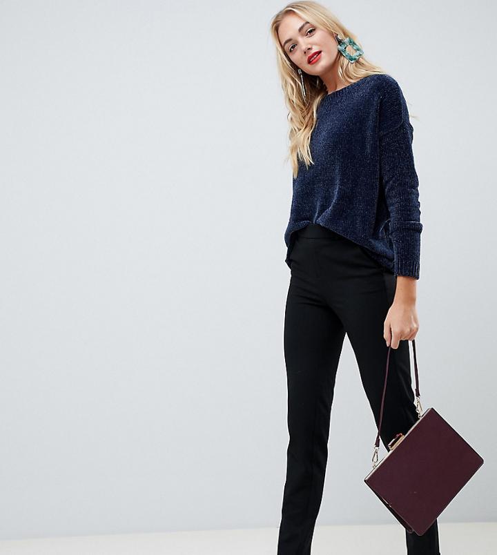 Vero Moda Tall Cigarette Pants With Side Stripe - Black