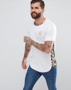 Siksilk Muscle T-shirt In White With Baroque Panels - White