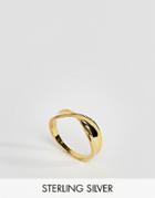 Asos Gold Plated Sterling Silver Twist Band Ring - Gold