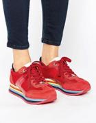 Tommy Hilfiger Angel Red Rainbow Sneakers - Red