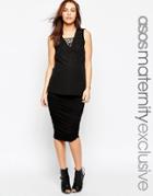 Asos Maternity Ruched Body-conscious Skirt - Black
