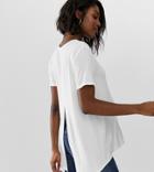 Asos Design Maternity T-shirt With Drapey Split Back In White - White