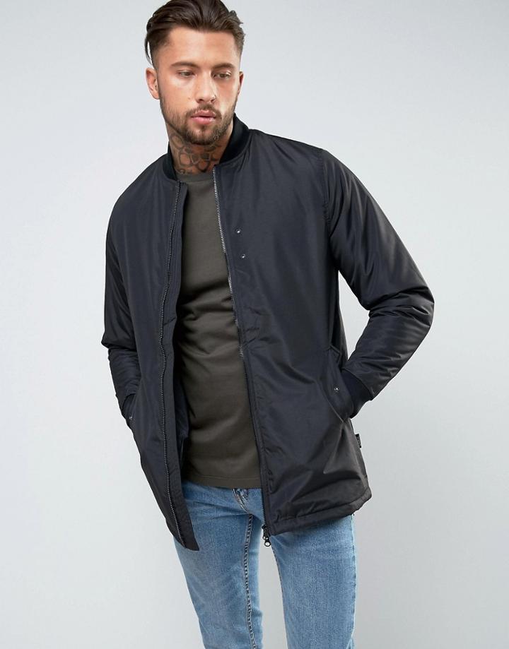 D-struct Longline Bomber Jacket - Black