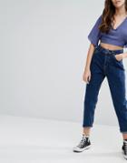 Pull & Bear High Waisted Mom Jean - Blue