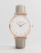Rosefield Tribeca Leather Watch In Gray - Gray