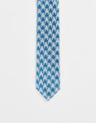 Devil's Advocate Puppytooth Tie In Teal And Navy