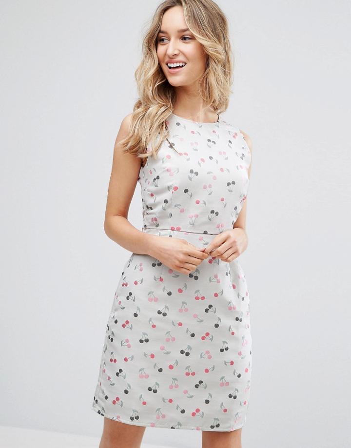 Sugarhill Boutique Cherry Jacquard Dress - White