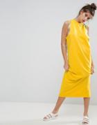 Asos City Maxi Sleeveless Sweat Dress - Yellow
