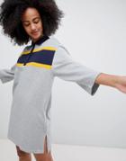 Monki Oversized Rugby Dress In Gray - Gray