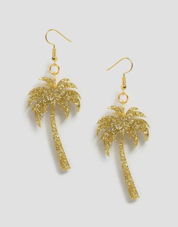 Suzywan Palmtree Earrings - Gold
