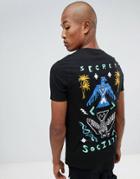 Asos Design T-shirt With Society Back Print - Black