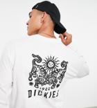 Dickies Tiger Long Sleeve T-shirt In White Exclusive At Asos