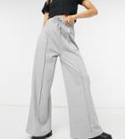 Collusion 90's Dad Wide Leg Seam Front Sweatpants In Gray Heather-grey