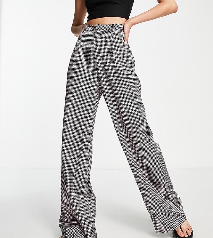 Missguided Tall Tailored Houndstooth Pants In Pink - Part Of A Set