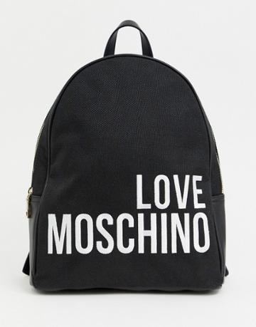 Love Moschino Canvas Backpack - Black