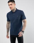 Farah Blaney Pique Polo Slim Fit In Navy - Navy
