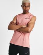 Nike Training Hyperdry Tank In Rust-copper