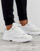Bershka Chunky Sole Sneaker With Refllective Detailing In White