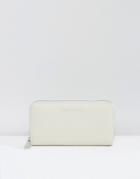 Armani Jeans Zip Around Leather Purse In Beige - Beige