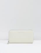 Armani Jeans Zip Around Leather Purse In Beige - Beige