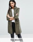Brave Soul Tall Festival Military Trench - Green